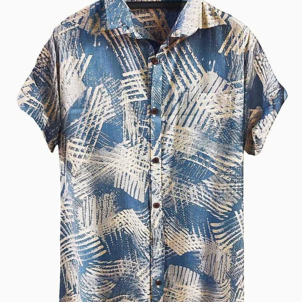 Men's Brown and Gray Patterned Shirt - Picture 6 of 7